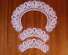 Вологодское кружево- комплект,воротник и манжеты " Волна"