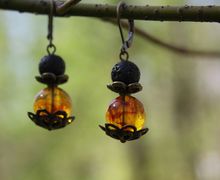 Серьги "Солнечный день и безлунная ночь"