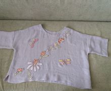 Льняная блуза "Божьи коровки"