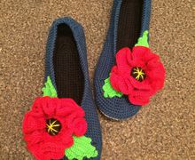 Тапочки балетки вязанные крючком