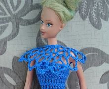 Синее платье для Барби