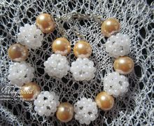 Комплект "Воздушный" из браслета и сережек