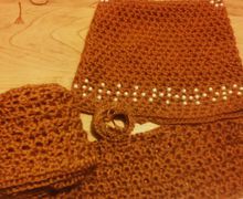 комплект шапка с ушками + шарфик