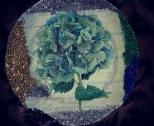 салфетка с цветком или другие лак или клей пва блестки тарелка