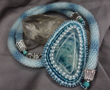 Кулон "Байкальский лёд". С флюоритом.