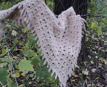 Мини-шаль (бактус) из собачьего пуха