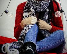 Шарф- палантин " Пингвины "