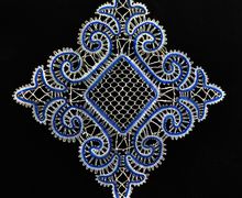 Салфетка, плетеная на коклюшках "Зимняя ночь"