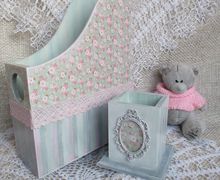 Набор журнальница и карандашница в стиле Тильда