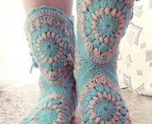 Домашние сапожки из мотивов