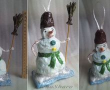 Новогодняя елочная игрушка «Снеговик».