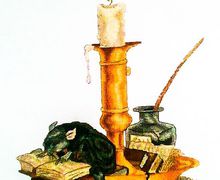 Вышитая крестом картина- Архивариус (мышь, крыса)