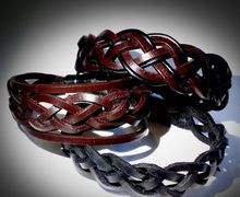 Мужской браслет "плетёнка" из натуральной кожи