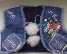 Джинсовые жилетки для девочек