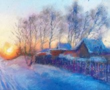 Пастель Зимний рассвет