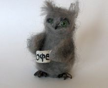 Валяная миниатюра Сова Доброе утро!