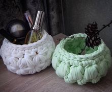 Набор вязаных корзинок