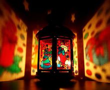 Новогодний фонарик (подсвечник), ручная роспись