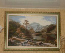 вышитая картина Озеро в горах