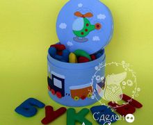 Алфавит из фетра в шкатулке "Любимые игрушки"