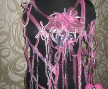 валяный шарф-сетка "Сиреневая акварель"