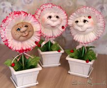 Цветочек в скульптурно-текстильной технике