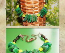 Колье из зеленого агата