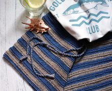 Шорты в сине-серую полоску