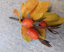 Брошь из фоамирана "Шиповник"