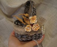 Шебби-корзинка из бумажной лозы