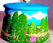 Емкость с росписью "Березовая Роща"