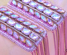 Эполеты из бисера "Розовое шампанское".