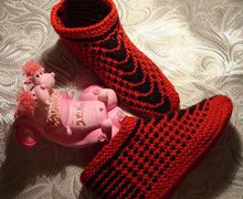 Вязание тапочек спицами