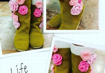 Вязаные сапожки