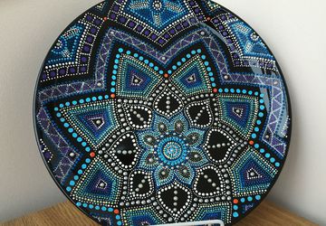 Декоративная тарелка "Зимние узоры"