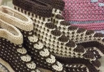 тапочки связанные на спицах