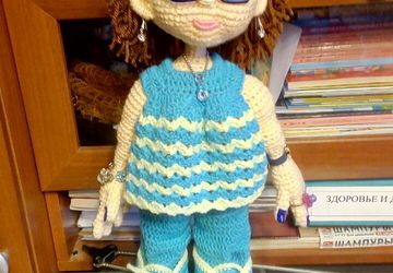 Интерьерная кукла, Авторская поделка-Дама с собачкой