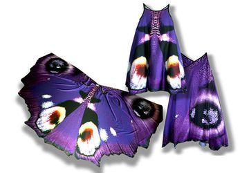Сарафан, имитирующий крылья бабочки Павлиний глаз