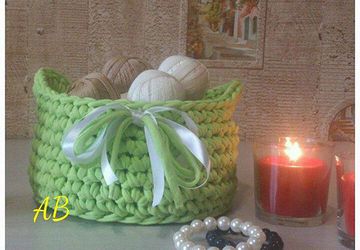 Вязаная корзинка