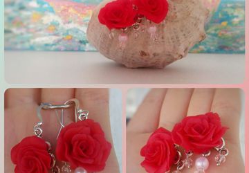 Сережки с розами