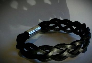 Браслет "плетёнка" из натуральной кожи