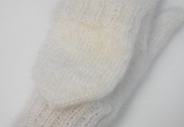 Варежки трансформеры пуховые белые