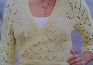 Жакет с запахом ажурный