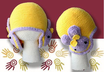 Вязаная шапочка с наушниками "Зайки"