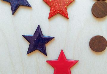 Значок деревянный "Звезда"