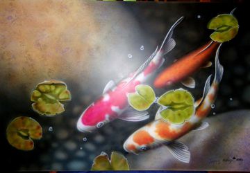 Картина в технике аэрография без рамы