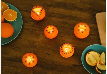 Подсвечник из апельсина.