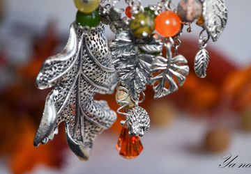 Брошь-булавка с подвесками "Осенний лес". Нет в наличии!