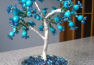 Деревце из бирюзы ГОЛУБЫЕ ШАРИКИ
