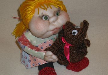 Кукла чулочная  Полинка с собачкой